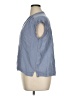 Splendid Blue Sleeveless Button-Down Shirt Size XL - photo 5