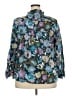 Talbots 100% Cotton Floral Teal Long Sleeve Blouse Size 2X - photo 2