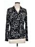 DKNY Animal Print Black Long Sleeve Blouse Size L - photo 1