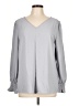 Funlingo Gray Long Sleeve Blouse Size L - photo 1