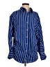Zara Stripes Blue Long Sleeve Button-Down Shirt Size S - photo 1