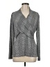 DKNY Houndstooth White Gray Long Sleeve Blouse Size M - photo 1