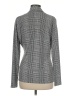 DKNY Houndstooth White Gray Long Sleeve Blouse Size M - photo 2