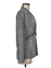 DKNY Houndstooth White Gray Long Sleeve Blouse Size M - photo 4