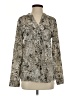 Calvin Klein Animal Print Silver Long Sleeve Blouse Size XS - photo 1