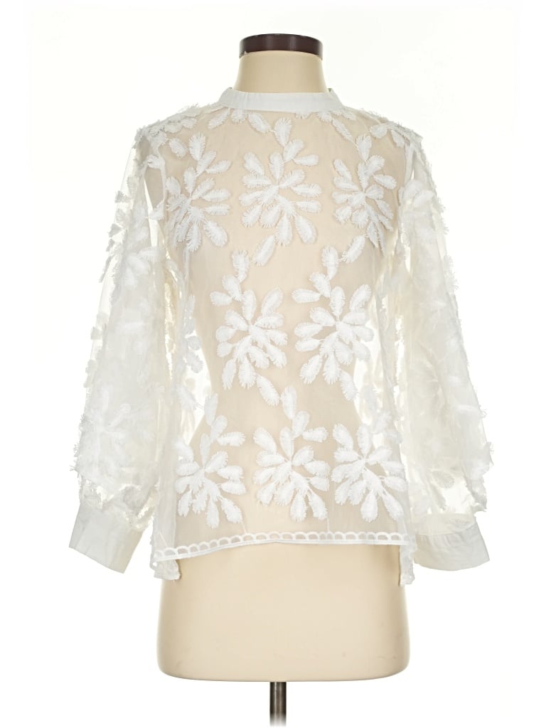 Pre-owned N By Nancy 3/4 Sleeve Blouse In Ivory