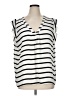 Ann Taylor LOFT Outlet 100% Polyester Stripes Ivory Sleeveless Blouse Size XL - photo 1