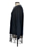 Sandro 100% Linen Color Block Solid Floral Blue Black Long Sleeve Top Size L (estimated) - photo 5