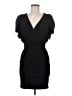 Peach Solid Black Cocktail Dress Size M - photo 1