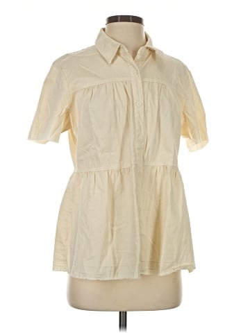 LOGO by Lori Goldstein Short Sleeve Blouse (view 1)