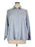 Zara 100% Polyester Solid Blue Long Sleeve Blouse Size XL - photo 1