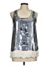 Jessica Simpson 100% Polyester Silver Sleeveless Blouse Size M - photo 1