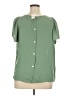 Ann Taylor LOFT 100% Polyester Green Short Sleeve Blouse Size XL - photo 2