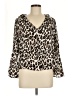 Zara Basic Animal Print Ivory 3/4 Sleeve Blouse Size M - photo 1