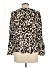 Zara Basic Animal Print Ivory 3/4 Sleeve Blouse Size M - photo 2
