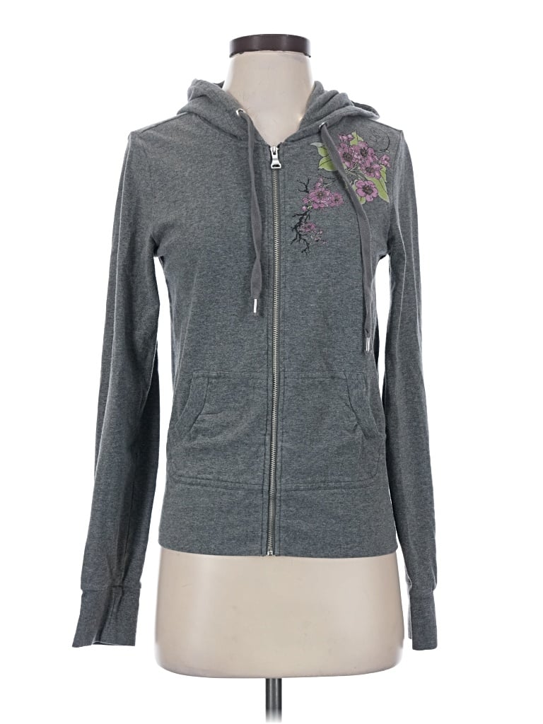 Pre-owned Express Zip Up Hoodie In Gray