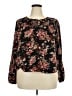 Knox Rose Floral Black Long Sleeve Blouse Size XXL - photo 1