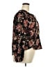 Knox Rose Floral Black Long Sleeve Blouse Size XXL - photo 4