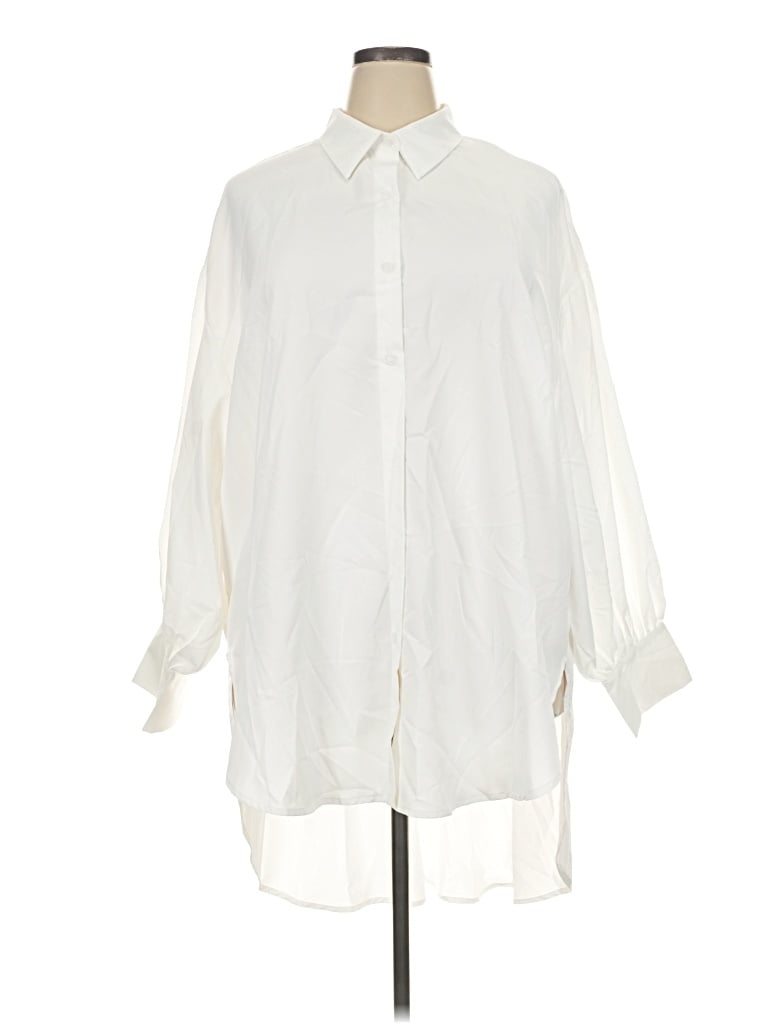 Pre-owned Zanzea Collection 3/4 Sleeve Blouse In Ivory