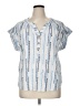 AB Studio Blue Short Sleeve Blouse Size 1X - photo 1
