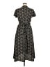 Ann Taylor LOFT 100% Polyester Floral Black Casual Dress Size 14 - photo 2