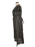 Ann Taylor LOFT 100% Polyester Floral Black Casual Dress Size 14 - photo 5