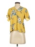 Mine 100% Polyester Floral Yellow Short Sleeve Blouse Size S - photo 1