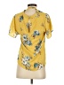 Mine 100% Polyester Floral Yellow Short Sleeve Blouse Size S - photo 2