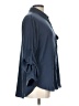 Pleione 100% Polyester Solid Blue Long Sleeve Blouse Size L - photo 4