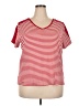 Chaps Stripes Red Short Sleeve T-Shirt Size 3X - photo 1
