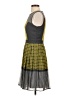Halogen 100% Polyester Houndstooth Yellow Cocktail Dress Size 2 (petite) - photo 5