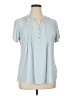 Notations Blue Short Sleeve Henley Size 1X - photo 1