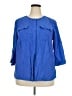 Beverly Drive Blue 3/4 Sleeve Button-Down Shirt Size 20 - photo 1