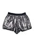 BCBGMAXAZRIA 100% Polyester Metallic Silver Black Shorts Size S - photo 2