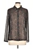 The Limited 100% Polyester Floral Gray Long Sleeve Blouse Size L - photo 1