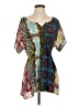 Fei Teal Short Sleeve Blouse Size XS - photo 1