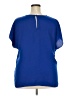Halogen 100% Polyester Blue Short Sleeve Blouse Size 2X - photo 2