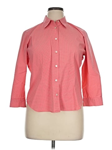Lands' End 3/4 Sleeve Button-Down Shirt (view 1)