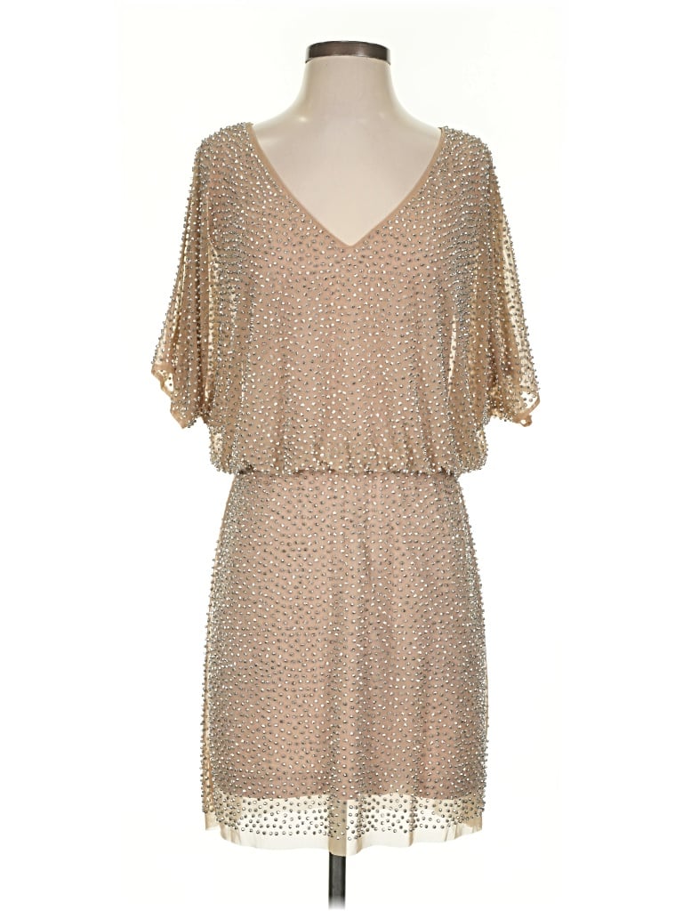 Pre-owned Caché Cocktail Dress In Tan
