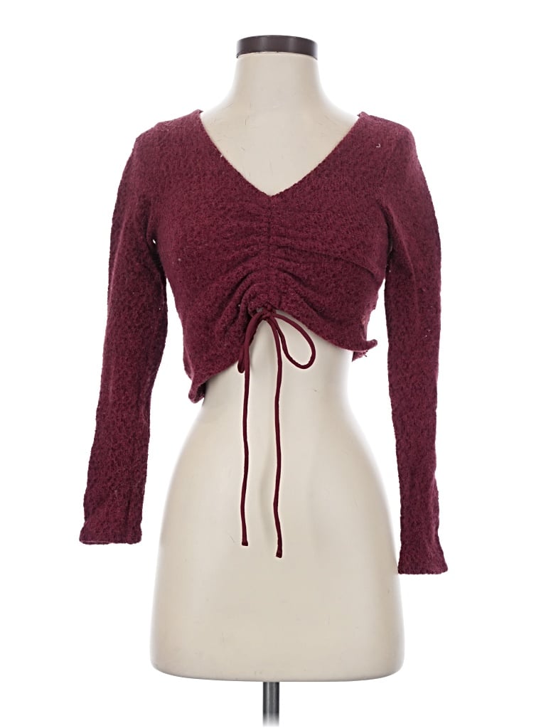 Pre-owned Altar'd State Cardigan Sweater In Burgundy