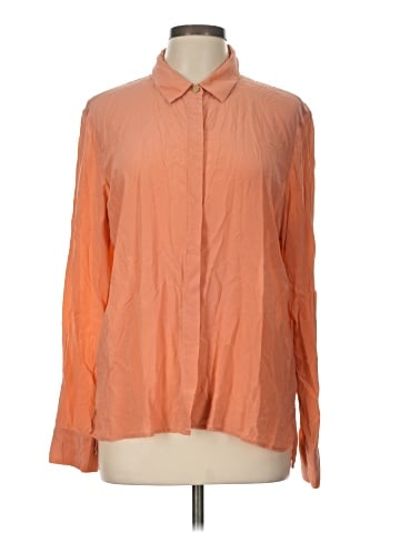Donna Karan New York Long Sleeve Silk Top (view 1)