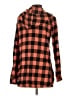 Volcom 100% Cotton Plaid Orange Long Sleeve Blouse Size S - photo 2