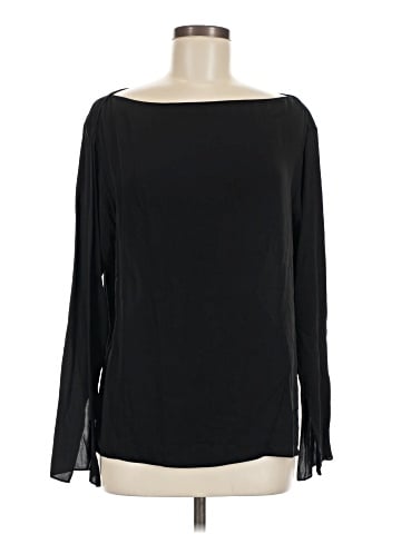Theory Long Sleeve Silk Top (view 1)