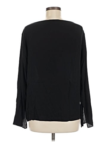 Theory Long Sleeve Silk Top (view 2)