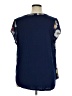 Papermoon 100% Polyester Floral Blue Short Sleeve Blouse Size 1X - photo 2