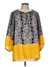 Renee C. 100% Polyester Yellow 3/4 Sleeve Blouse Size L - photo 1