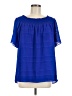 Gibson Latimer 100% Polyester Blue Short Sleeve Blouse Size M - photo 1