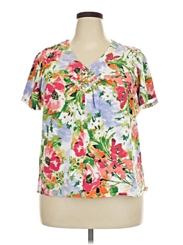 Caribbean Joe Short Sleeve Blouse (view 1)