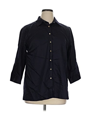 Lands' End 3/4 Sleeve Button-Down Shirt (view 1)