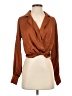 Astr Brown Long Sleeve Blouse Size XS - photo 1